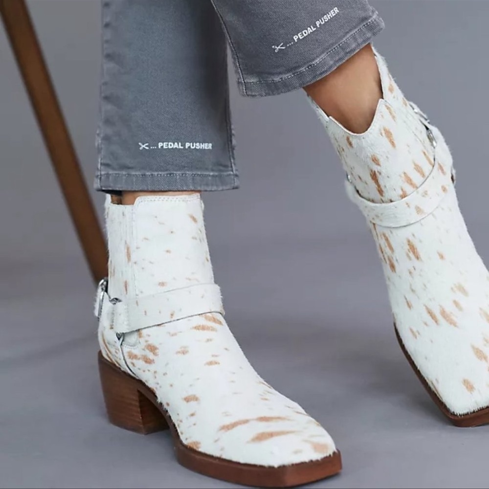Anthropologie Sam Edelman Bellamie Calf Hair Ankle Boots 11 New no box